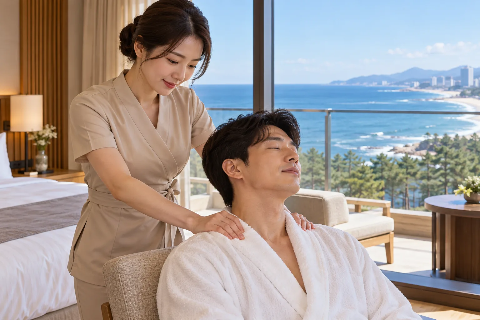 강릉 밝은 실내의 휴식