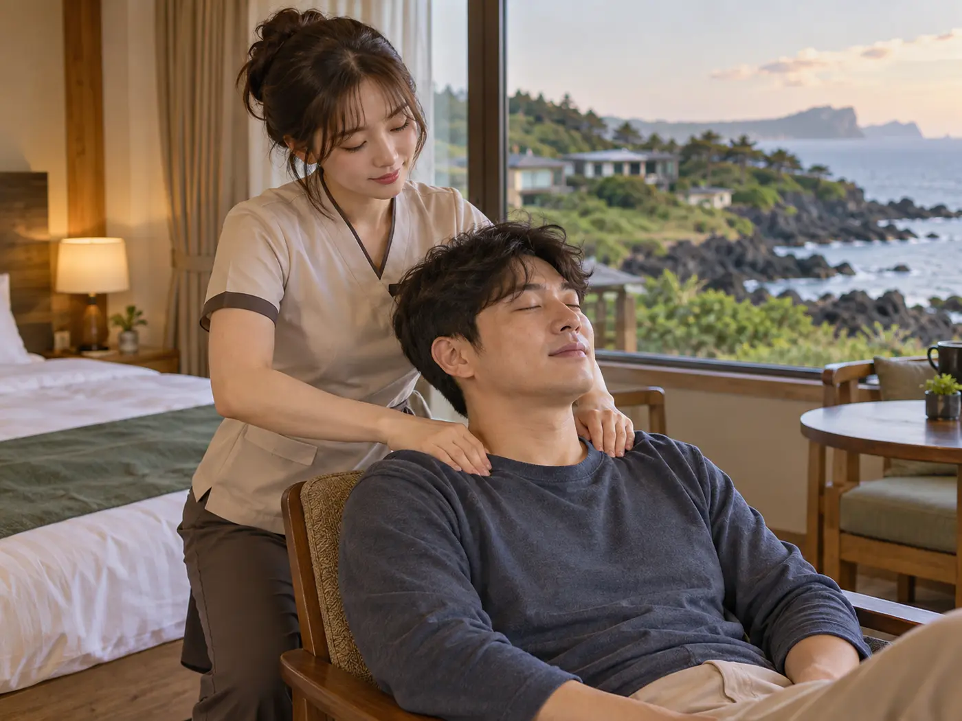 서귀포 밝은 실내의 휴식